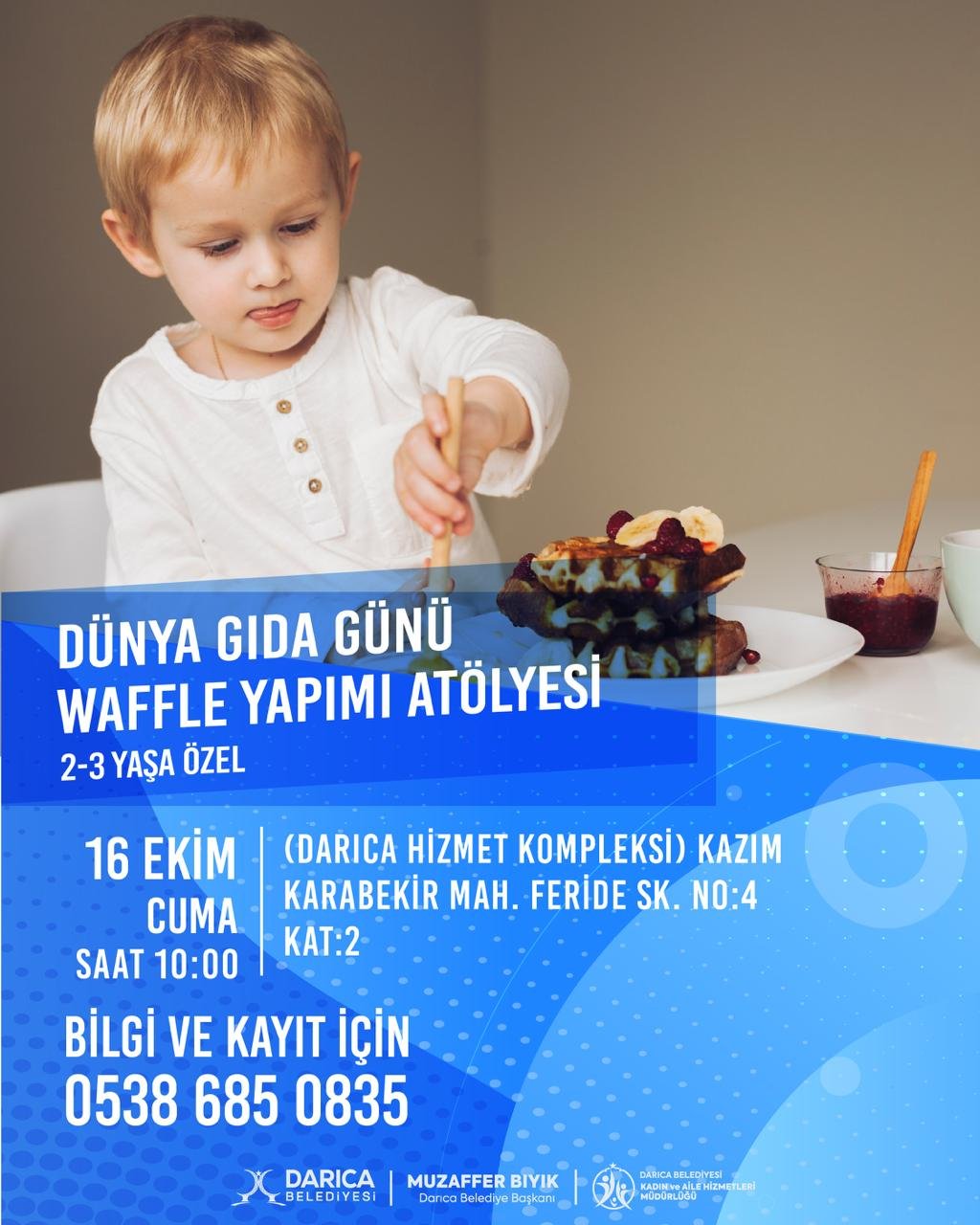 Dünya Gıda Günü Waffle Yapımı Atölyesi 2-3 Yaşa Özel