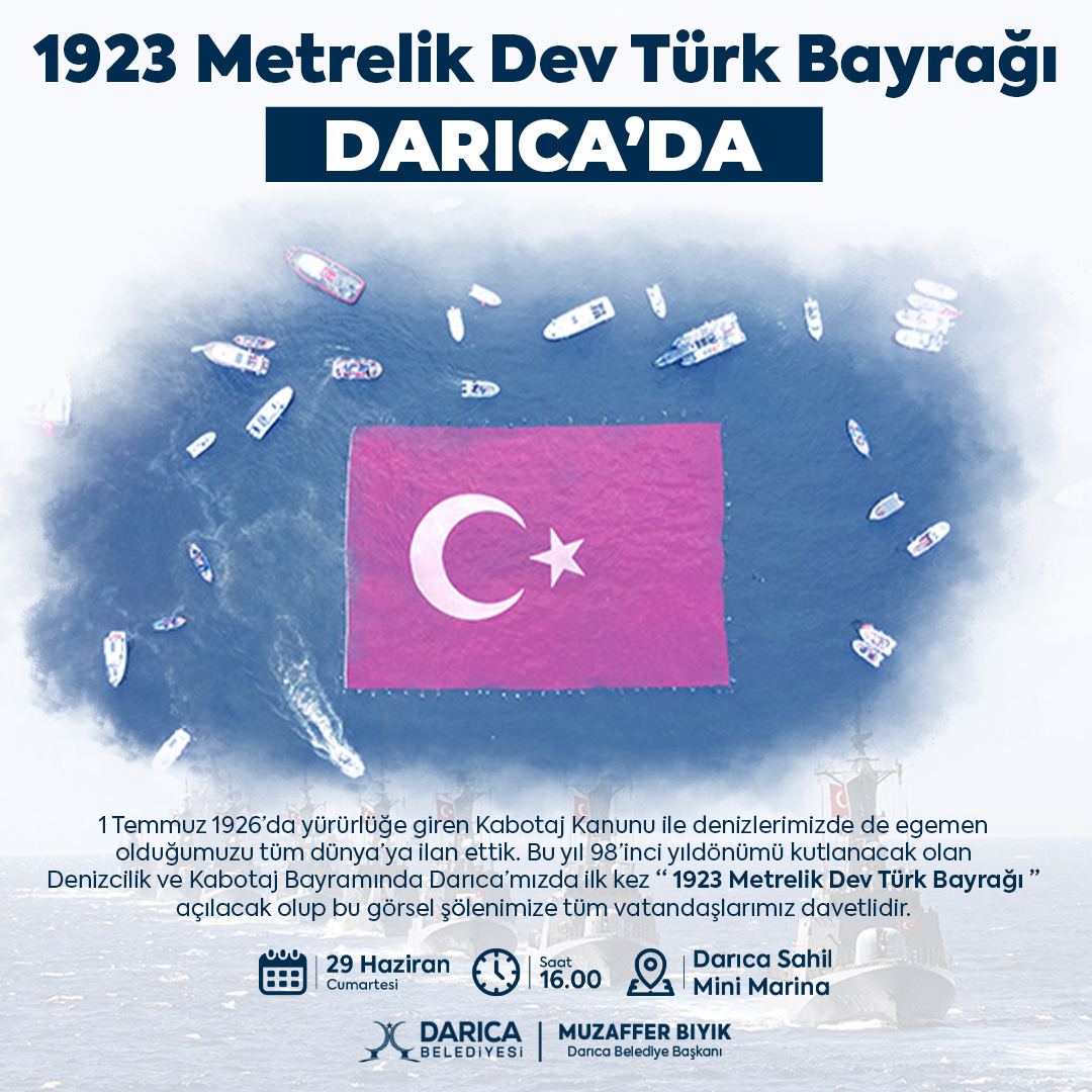 1923 metrekarelik dev Türk bayrağı Darıca’da açılacak